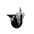 Service Caster 35 Inch Soft Rubber 10 MM Threaded Stem Caster with Brake SCC-TS20S3514-SRS-PLB-M1015